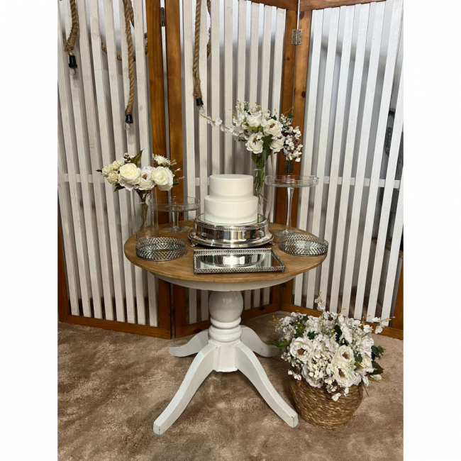 MINI WEDDING PRATA COM BRANCO
