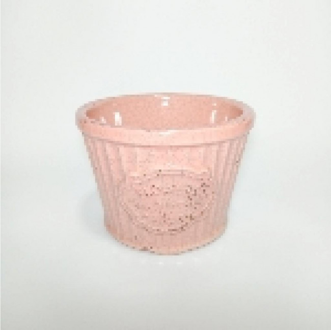 Vaso Garden baixo rosa porcelana
