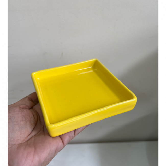 BANDEJA QUADRADA CERÂMICA PP - VERDE ESCURO (10x10x2,5cm)