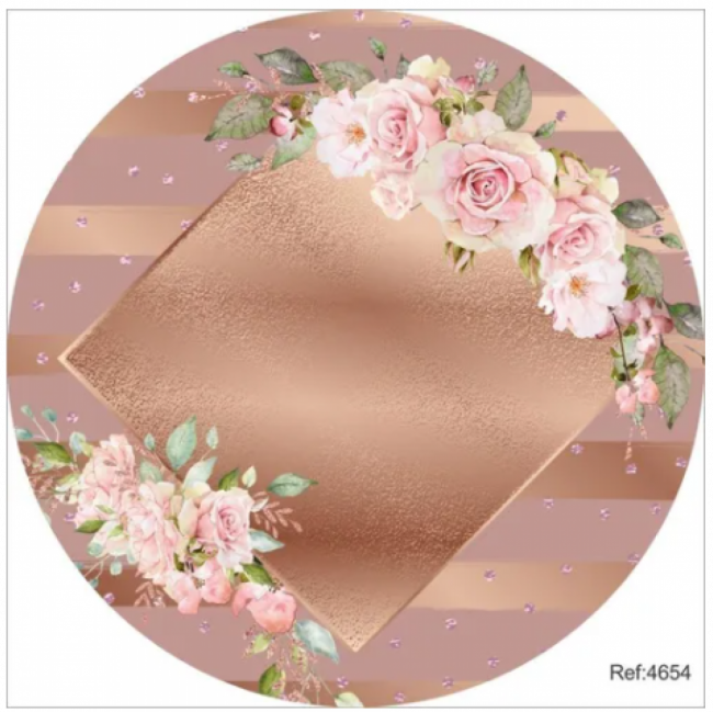 PAINEL DE TECIDO 1,50 FLORES ROSE GOLD  84