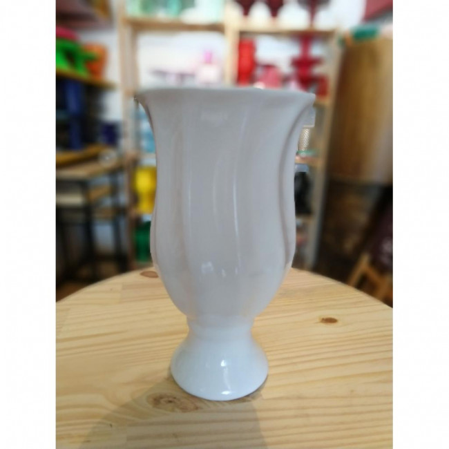 VASO BRANCO DE LOUÇA