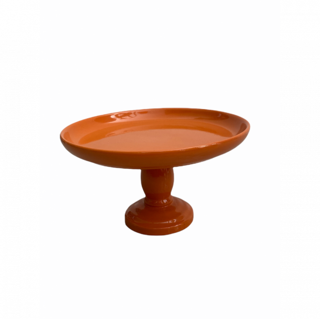 Boleira cerâmica laranja P