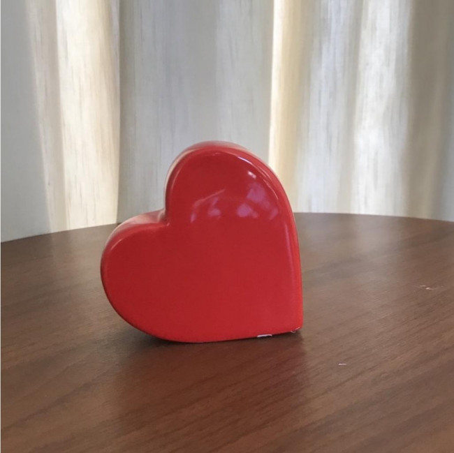 Coração cerâmica vermelho