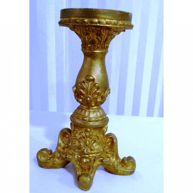 CASTIÇAL DOURADO MEDIO ARABESCO