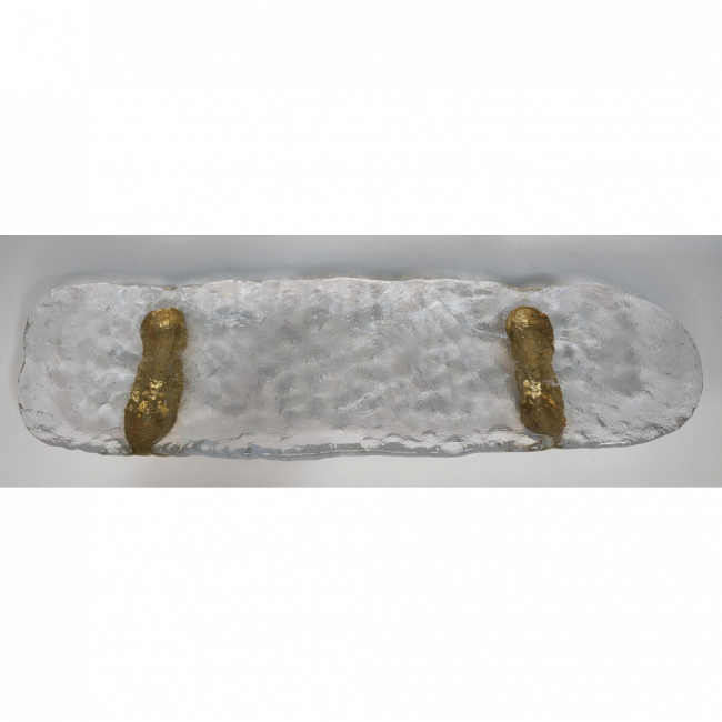 Bandeja vidro com dourado