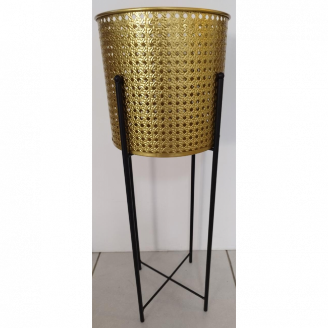 Vaso de chão dourado (pedestal) metal  P