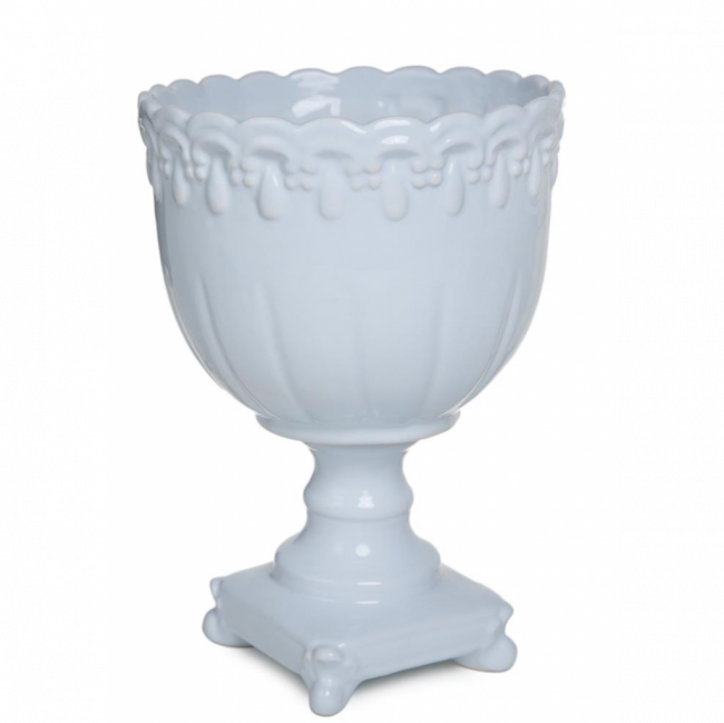 VASO MERLOT CERÂMICA AZUL BEBÊ (D 24 CM | A 34 CM)