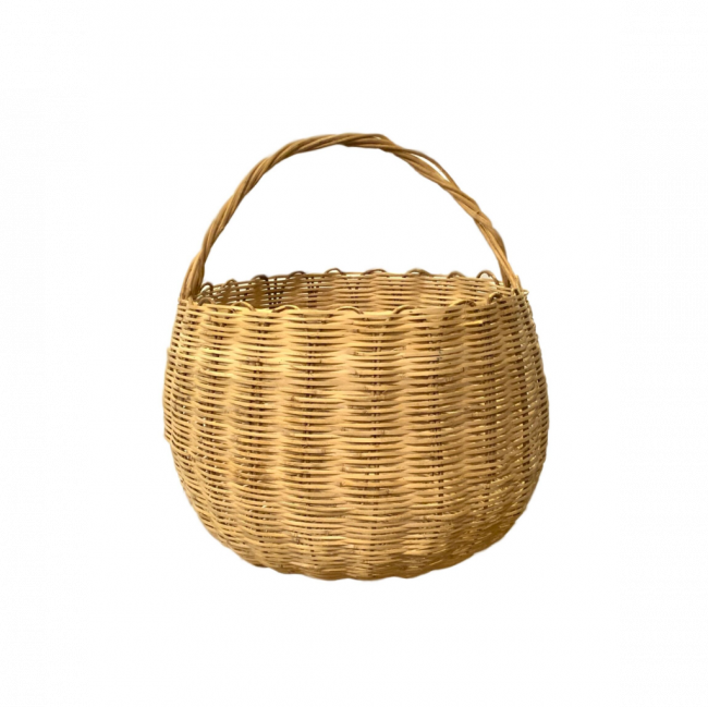 CESTA REDONDA C/ ALÇAS VIME BEGE (D 35 CM | A 47 CM)