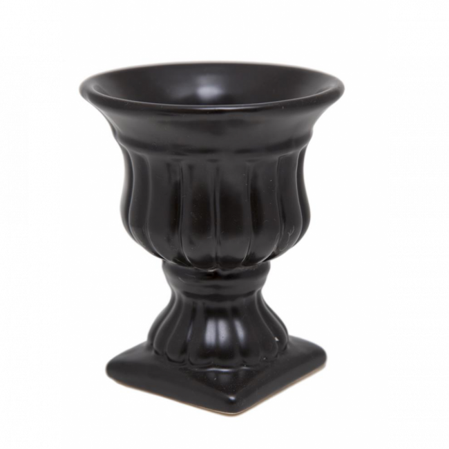 VASO TAÇA TAÇA CERÂMICA PRETO MINI (D 9 CM | A 10 CM)