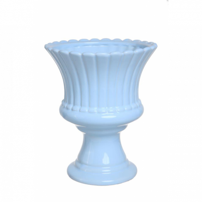 VASO TAÇA DRANCY CERÂMICA AZUL BEBÊ TAM M (D 17 CM | A 21 CM)