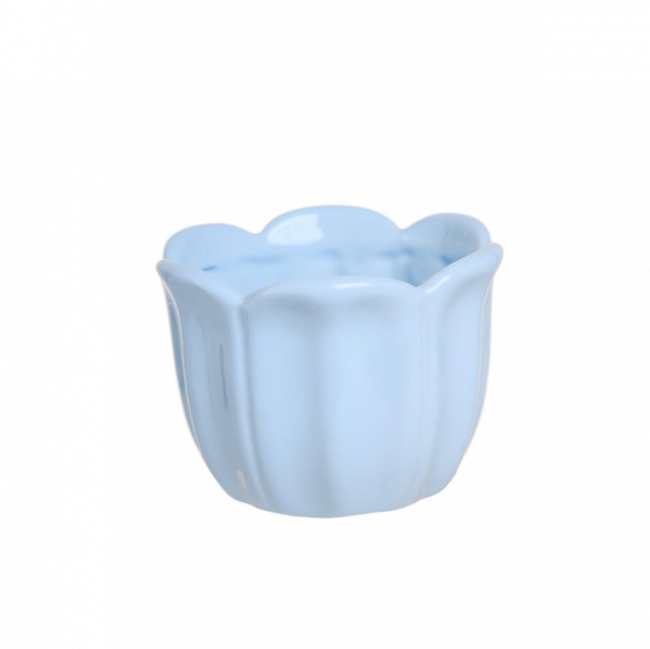 VASO PÉTALA CERÂMICA AZUL BEBÊ TAM G BAIXO (D 17 CM | A 15 CM)