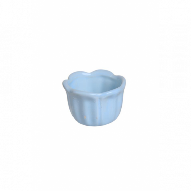 VASO PÉTALA CERÂMICA AZUL BEBÊ TAM PP BAIXO (D 6 CM | A 4 CM)