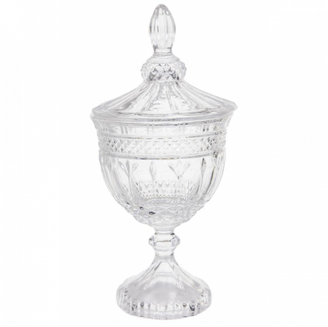 COMPOTEIRA PEQUENA CRISTAL INCOLOR (D 12 CM | A 25 CM)