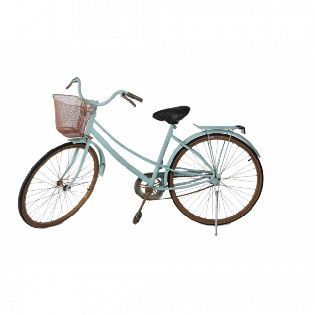 BICICLETA VINTAGE DECORATIVA FERRO VERDE ÁGUA (C 1,70 M | L 0,75 M | A 1,20 M)