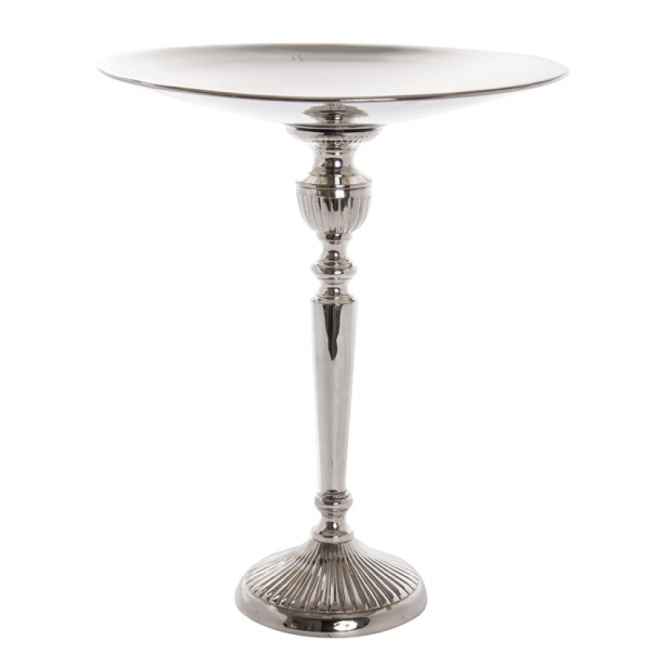 PORTA TORTA METAL PRATA ALTO (D 26 CM | A 31 CM)