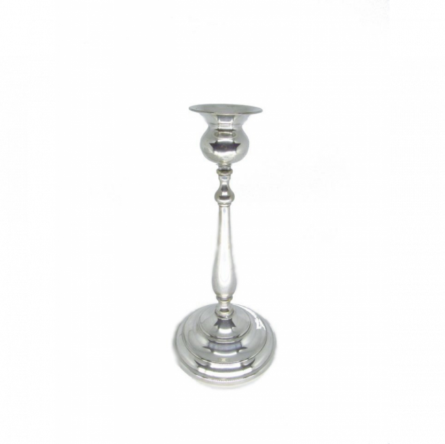 CASTIÇAL PRATA PÉ FINO (D 11 CM | A 24 CM)