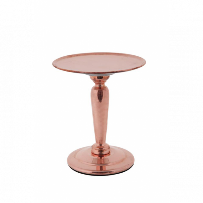 PORTA TORTA COM PÉ LISO COBRE TAM M (D 15 CM | A 17 CM)