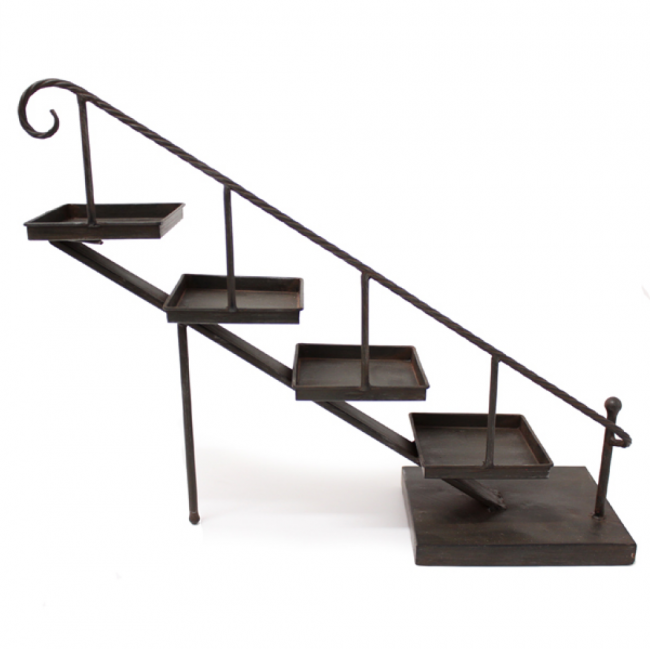 ESCADINHA DECORATIVA FERRO MARROM (C 46 CM | L 14 CM | A 38 CM)