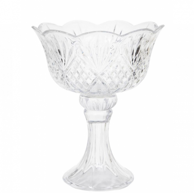 FRUTEIRA LAPIDADA PÉTALA TAM M CRISTAL TRANSPARENTE (D 23 CM | A 30 CM)