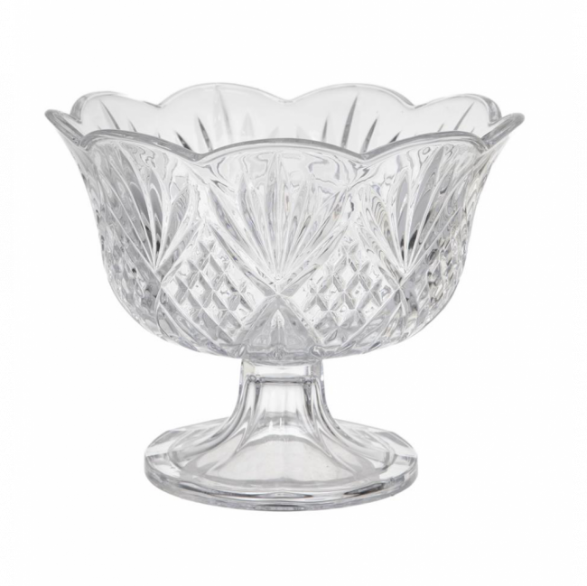 FRUTEIRA LAPIDADA PÉTALA TAM P CRISTAL TRANSPARENTE (D 24 CM | A 19 CM)