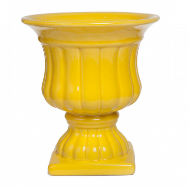 VASO TAÇA CERÂMICA AMARELO SICILIANO TAM M (D 18 CM | A 20 CM)