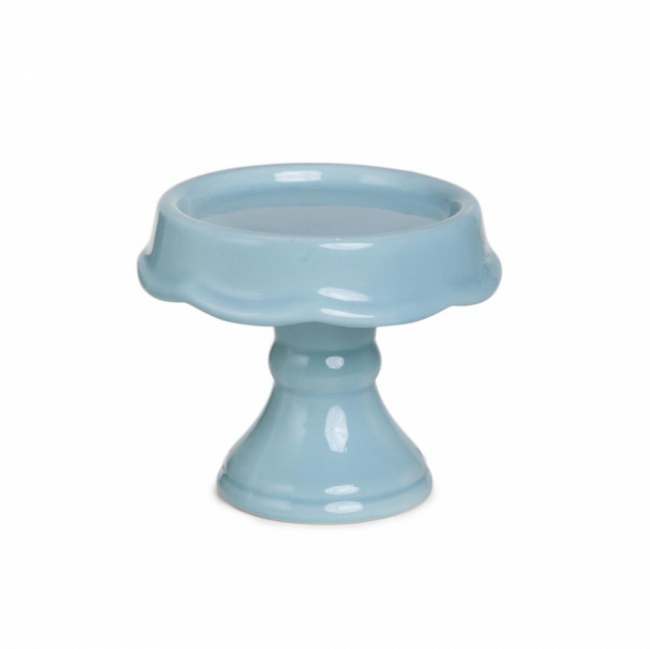 PORTA CUPCAKE CANDY COLOR ONDULADO P/ BAIXO CERÂMICA AZUL TURQUESA TAM P (D 9 CM | A 7 CM)
