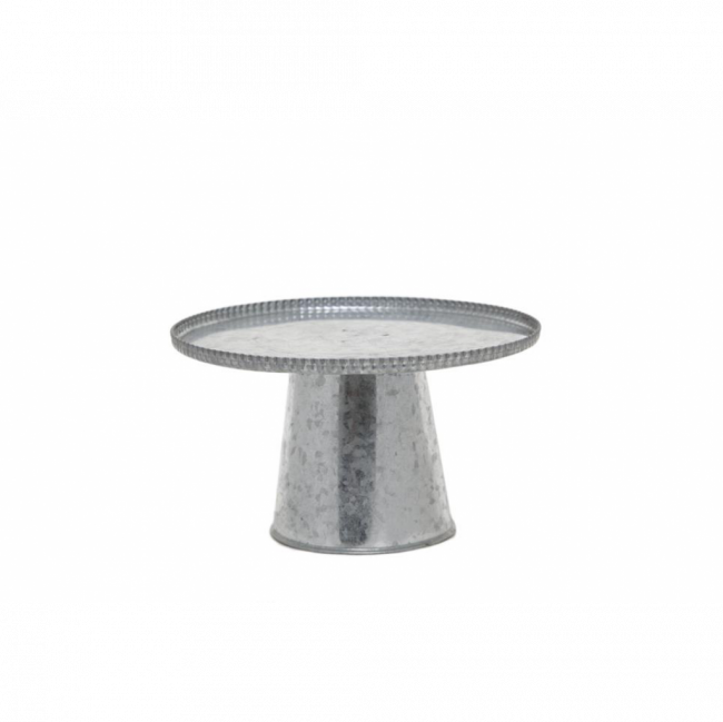 PORTA TORTA ZINCO FRISADO TAM P (D 19 CM | A 10 CM)