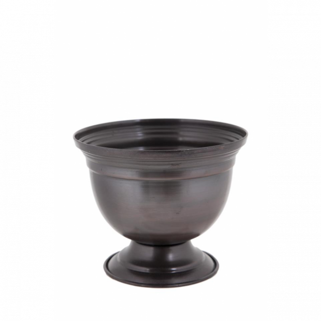 VASO TAÇA METAL MARROM (D 17 CM | A 15 CM)