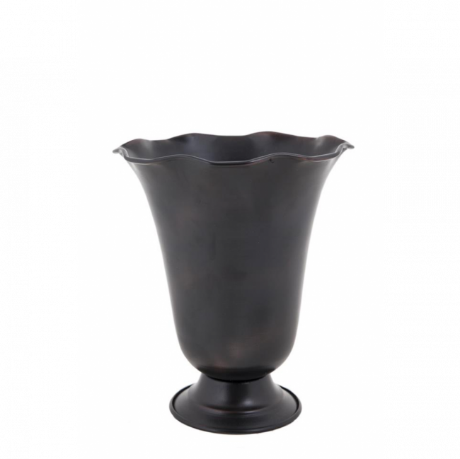 VASO TAÇA PÉTALA METAL MARROM (D 18 CM | A 23 CM)