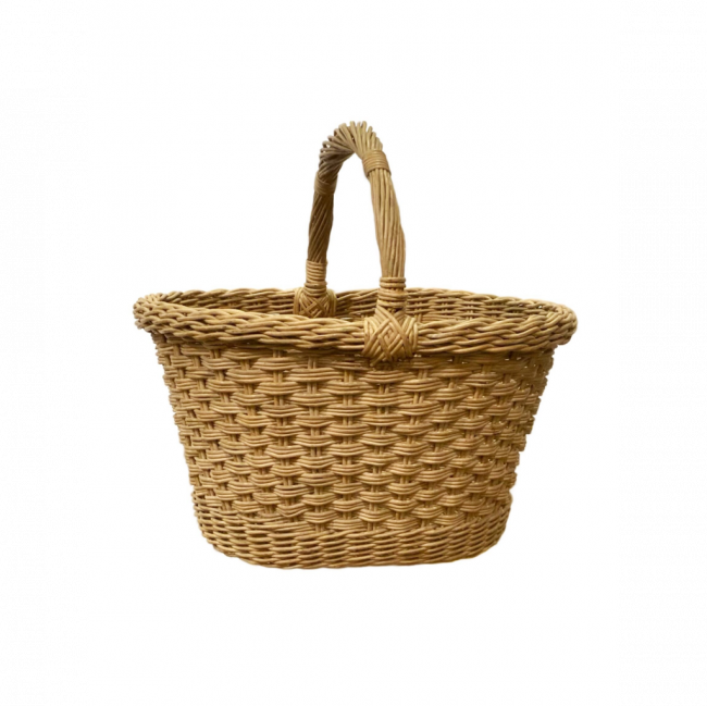 CESTA OVAL C/ ALÇA VIME MARROM (C 44 CM | L 36 CM | A 42 CM)