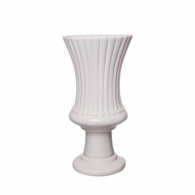 VASO TAÇA DRANCY CERÂMICA BRANCO TAM G (D 19 CM | A 37 CM)