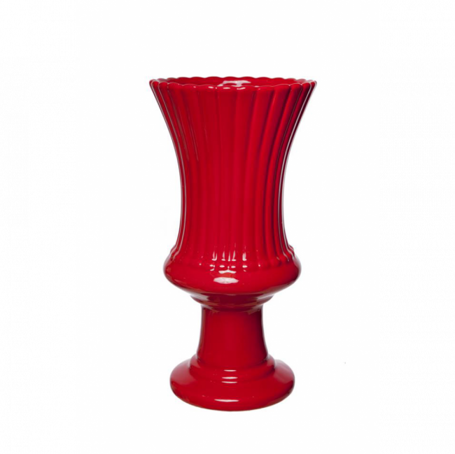 VASO TAÇA DRANCY CERÂMICA VERMELHO TAM G (D 19 CM | A 37 CM)