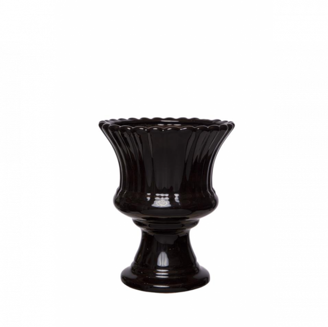 VASO TAÇA DRANCY CERÂMICA PRETO TAM M (D 17 CM | A 21 CM)