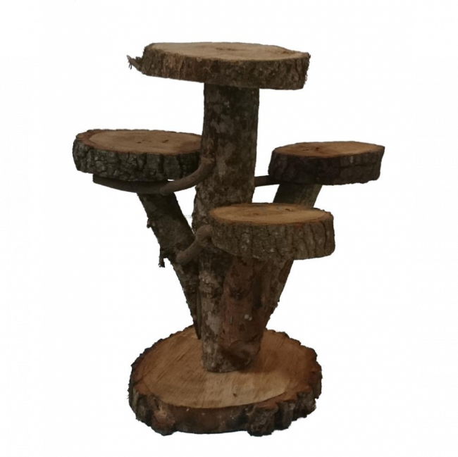 PORTA DOCE ARTESANAL MADEIRA MARROM TAM M (C 43 CM | L 36 CM | A 44 CM)