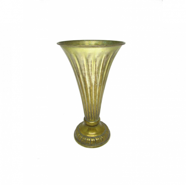 VASO TULIPA METAL OURO VELHO (D 15 CM | A 26 CM)