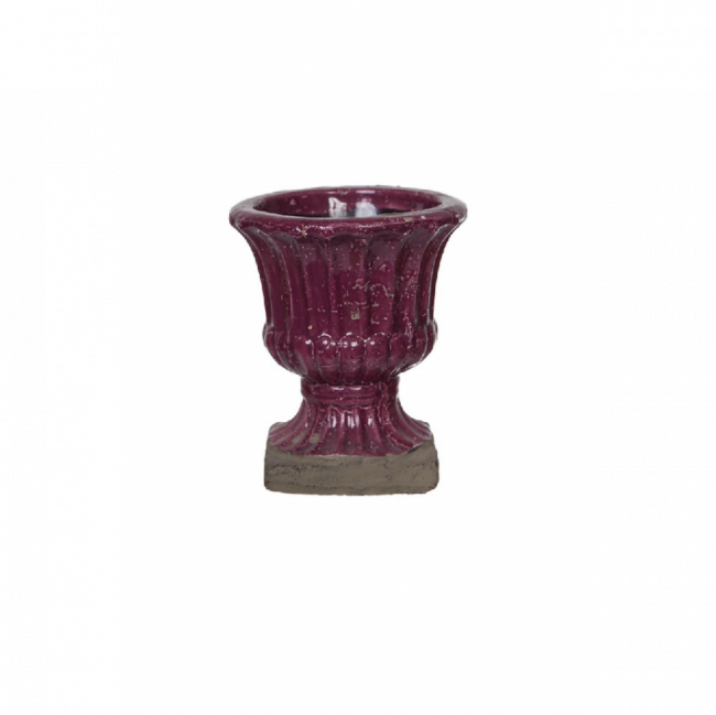 VASO TAÇA RÚSTICO MINI GOMOS CERÂMICA BORDÔ (D 7 CM | A 12 CM)