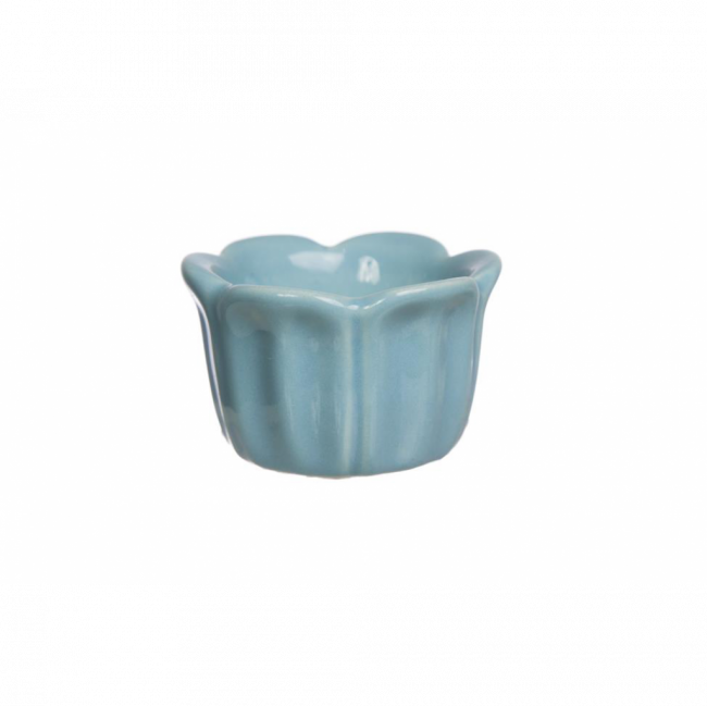 VASO PÉTALA CERÂMICA AZUL TURQUESA TAM PP BAIXO (D 6 CM | A 4 CM)