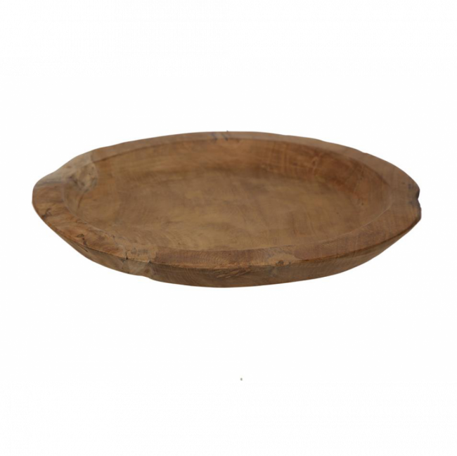 BANDEJA REDONDA MADEIRA INDONÉSIA TAM G (D 35 CM | A 4 CM)