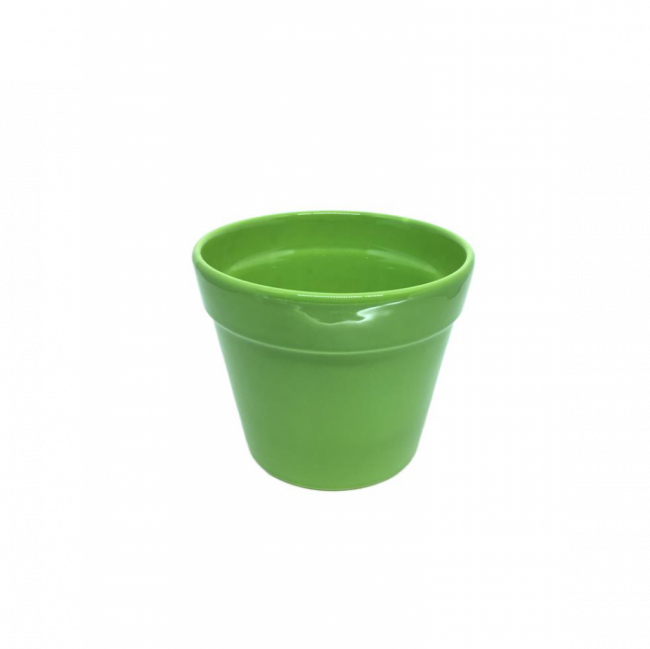 VASO VIOLETA CERÂMICA VERDE ERVILHA (D 17 CM | A 14 CM)