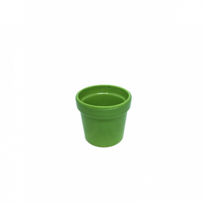 VASO VIOLETA CERÂMICA VERDE ERVILHA (D 12 CM | A 10 CM)