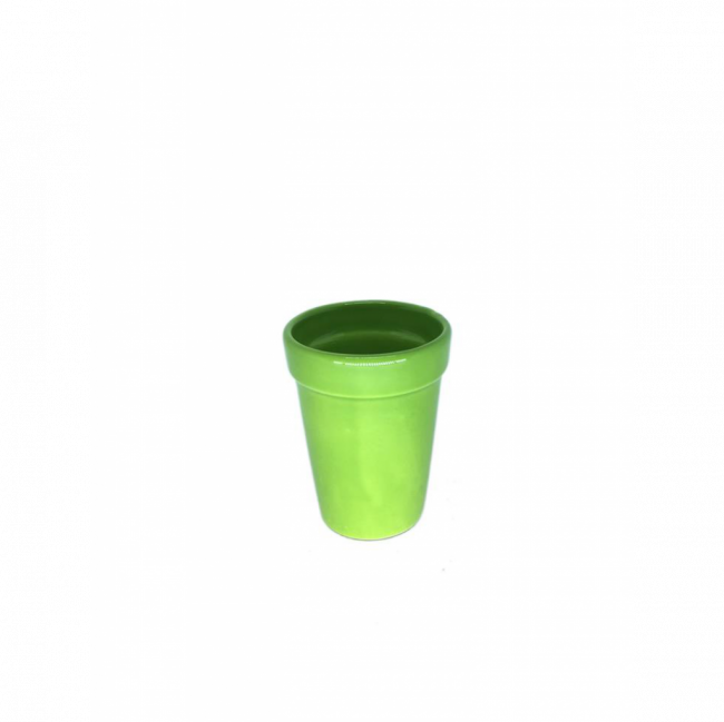 VASO VIOLETA CERÂMICA VERDE ERVILHA (D 8 CM | A 11 CM)