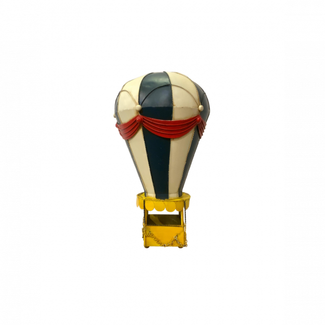 BALÃO VINTAGE METAL AZUL TAM G (D 26 CM | A 50 CM)