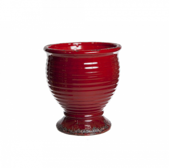 VASO RÚSTICO BAMBOLÊ CERÂMICA VERMELHO