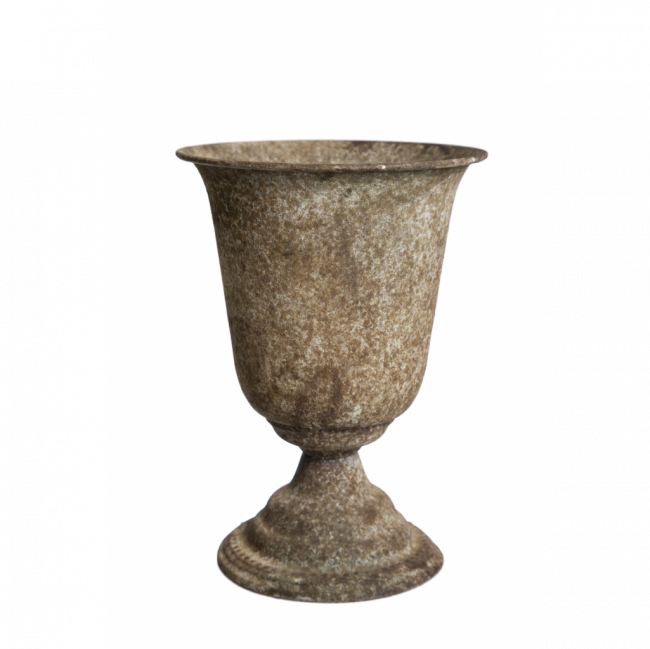 VASO TAÇA LISO METAL FERRUGEM TAM M (D 19 CM | A 26 CM)