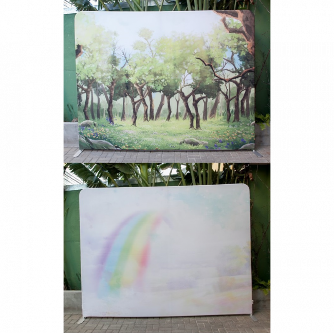 PAINEL SUBLIMADO FLORESTA / ARCO ÍRIS COM ESTRUTURA (C 2,90 M | L 0,30 M | A 2,30 M)