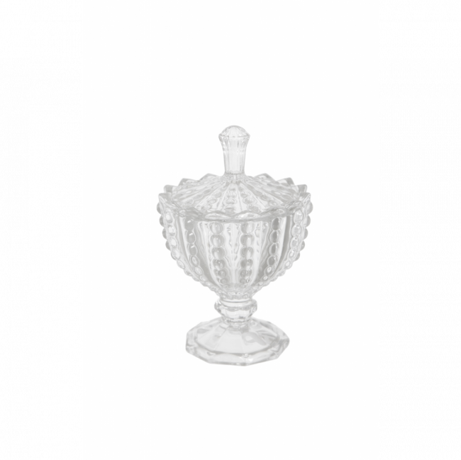 MINI COMPOTEIRA BOLINHAS CRISTAL TRANSPARENTE (D 10 CM | A 14 CM)