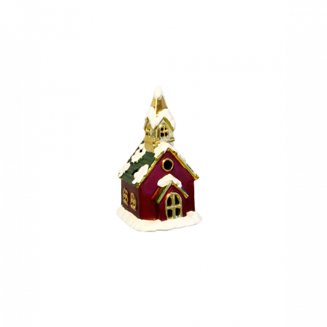 CASINHA DE NATAL CHAMINÉ ALTA PORCELANA VERMELHA (C 11 CM | L 11 CM | A 20 CM)