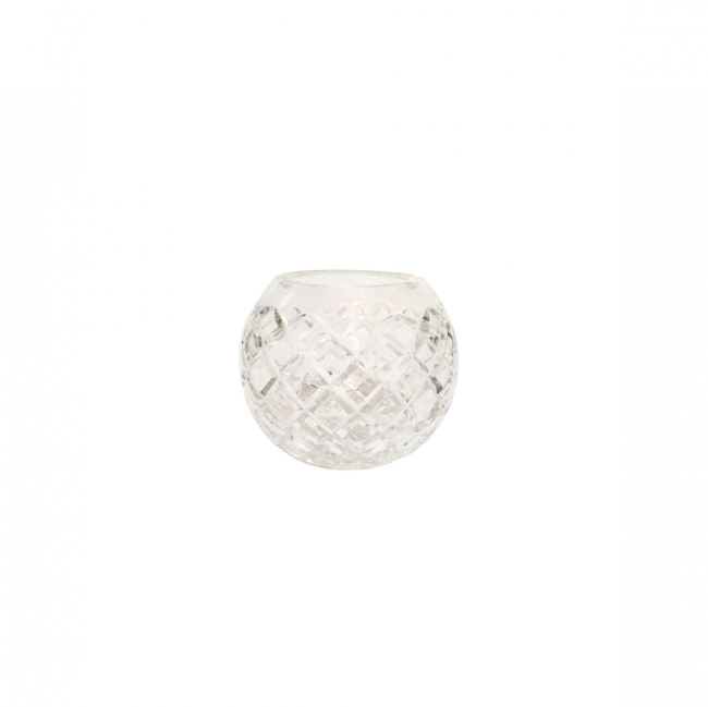 PORTA VELA LAPIDADO TRANÇADO CRISTAL TRANSPARENTE (D 11 CM | A 11 CM)
