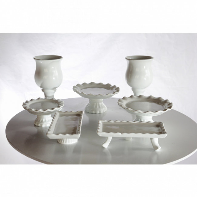 Kit suporte branco de porcelana