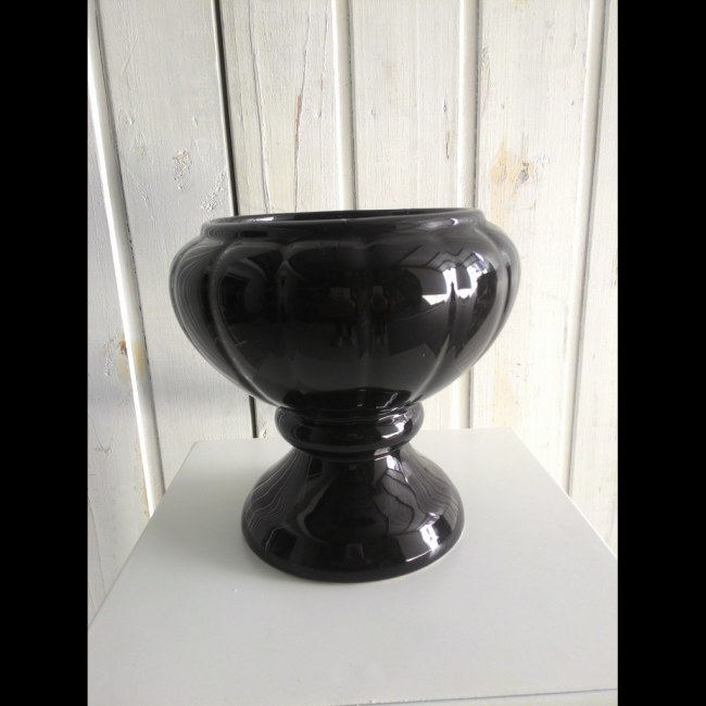 Vaso preto taça cerâmica M